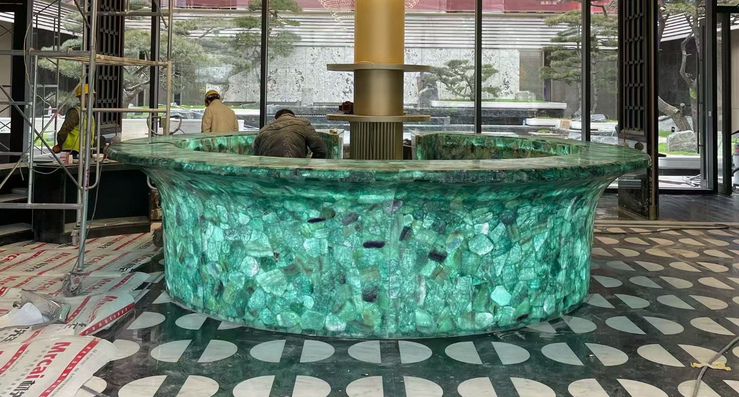 Uniquely shaped bar counter