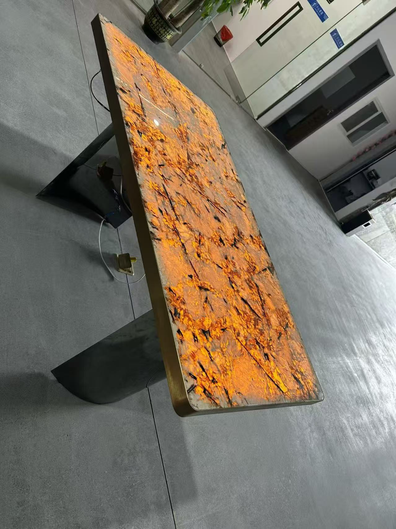 Natural Translucent Stone Dining Table & Coffee Table, Custom LED Light Table