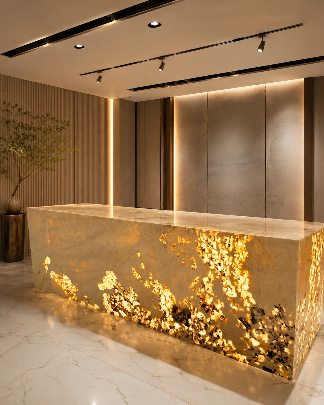 Custom Backlit Reception Counter
