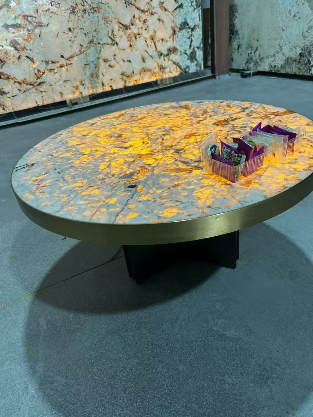 Custom Backlit Natural Stone Table