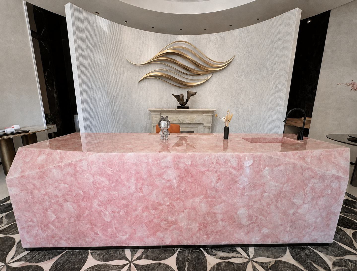 Custom Backlit Reception & Feature Counter