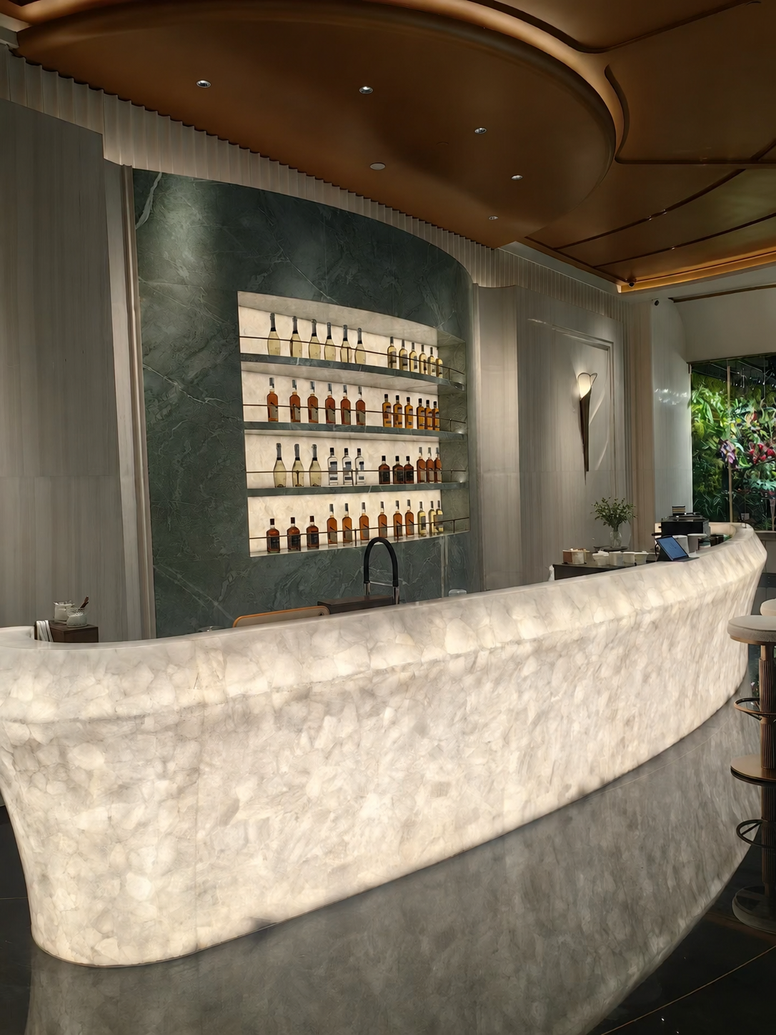 Custom Backlit Reception & Feature Counter